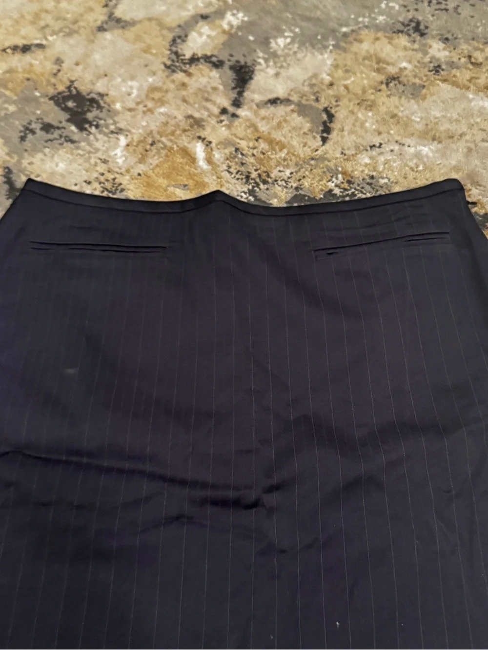 Ann Taylor Black Pinstripe Pencil Skirt